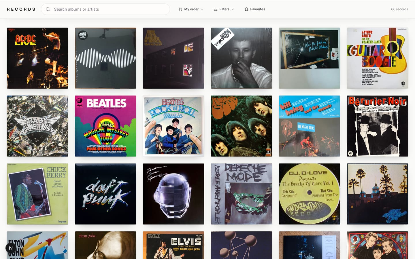 Illustration du projet Records, une collection de disques au mur